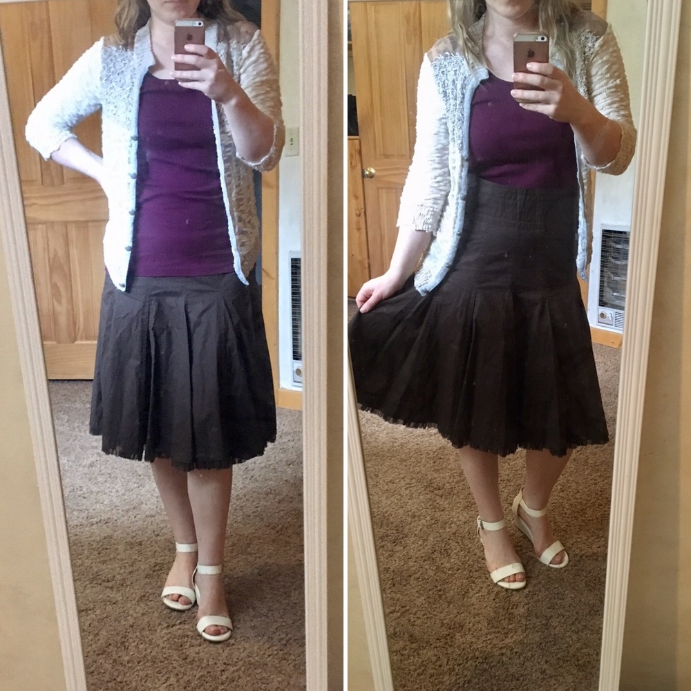 Flare high waisted skirt